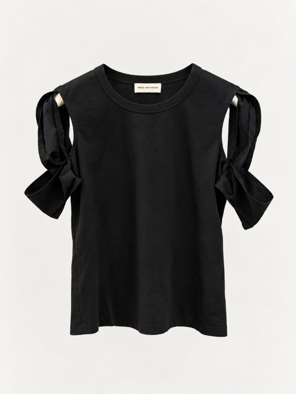 Dries Van Noten Black Structural Cutout Sleeve Top 36 Avant Garde Designer
